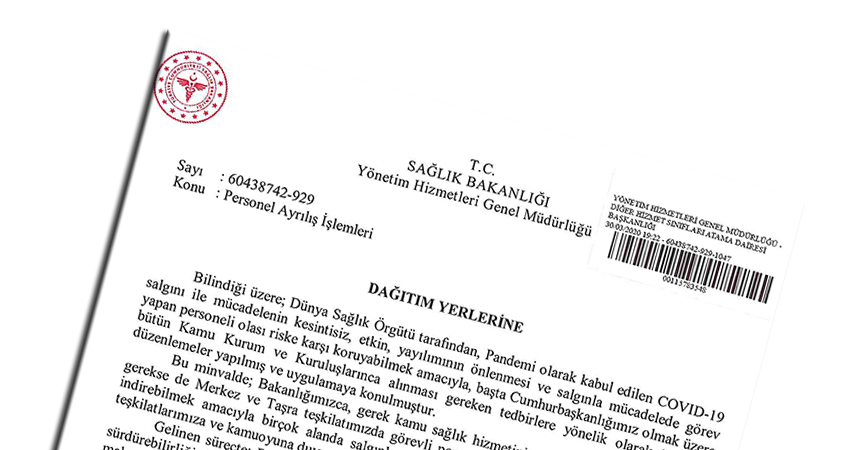 Sağlık Bakanlığı Personelin Ayrılış İşlemleri İle İlgili Yazı Yayınladı