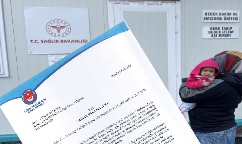 Aile Hekimliği Çalışanlarına Deprem Tazminatı Verilmesi İçin Başvurduk