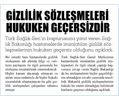 Gizlilik Sözleşmelerinin Hukuken Geçersizdir