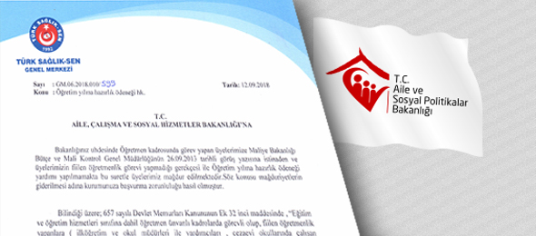 A.Ç.S.H  Bakanlığı'na Öğretim Yılı Hazırlık Ödeneği İçin Başvuruda Bulunuldu.