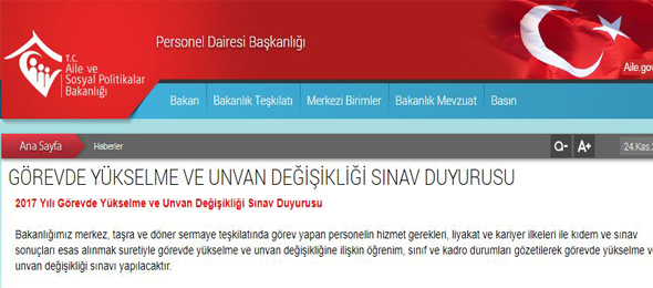 ASPB Görev. Yük. ve Unv. Deği. Sınav Duyurusu Yayınladı