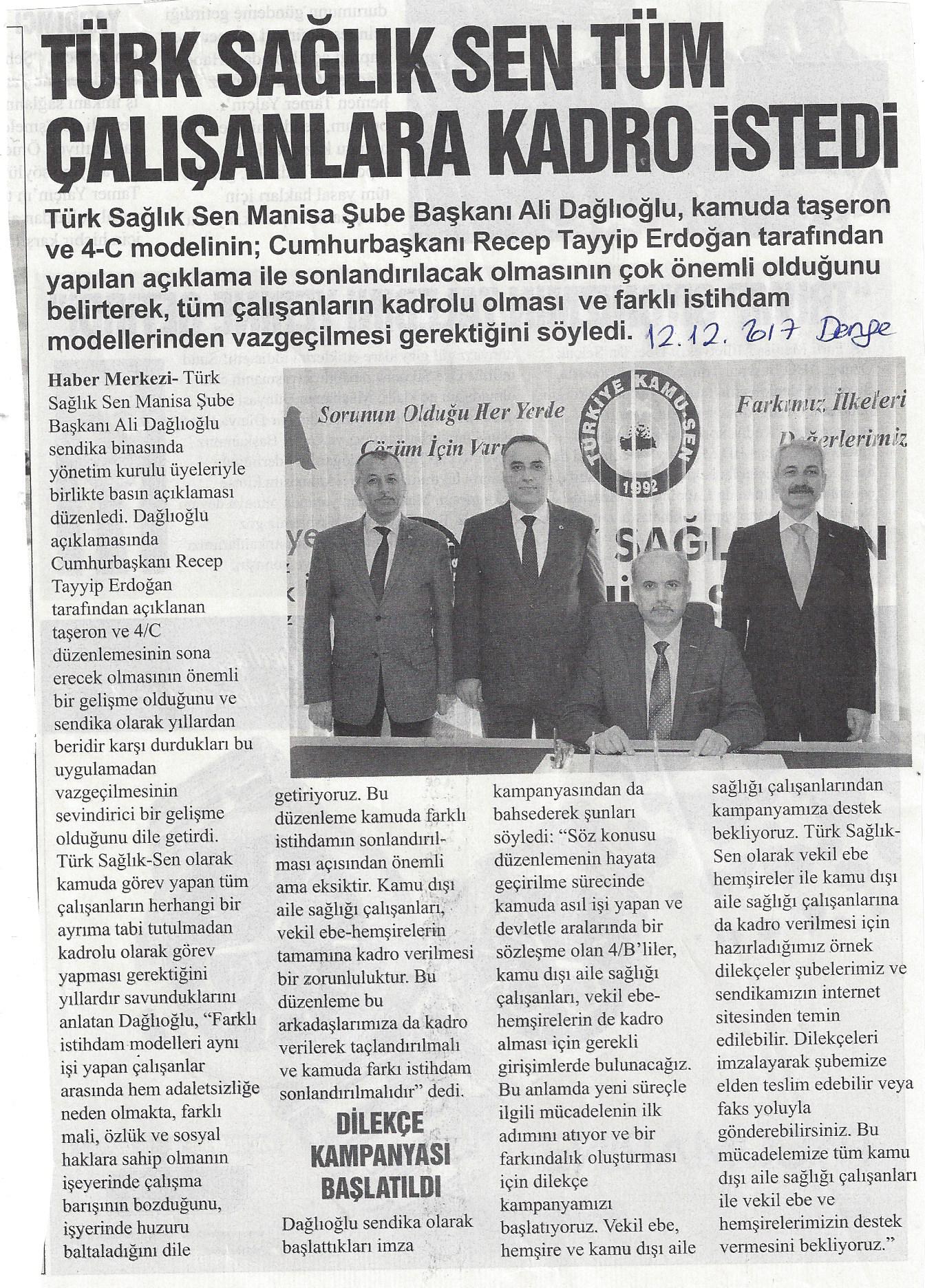 Tüm Çalışanlar Kadrolu Olsun