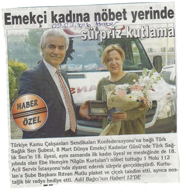 Sendika Üyesi Emekçi Kadına Nöbet Yerinde Sürpriz Kutlama