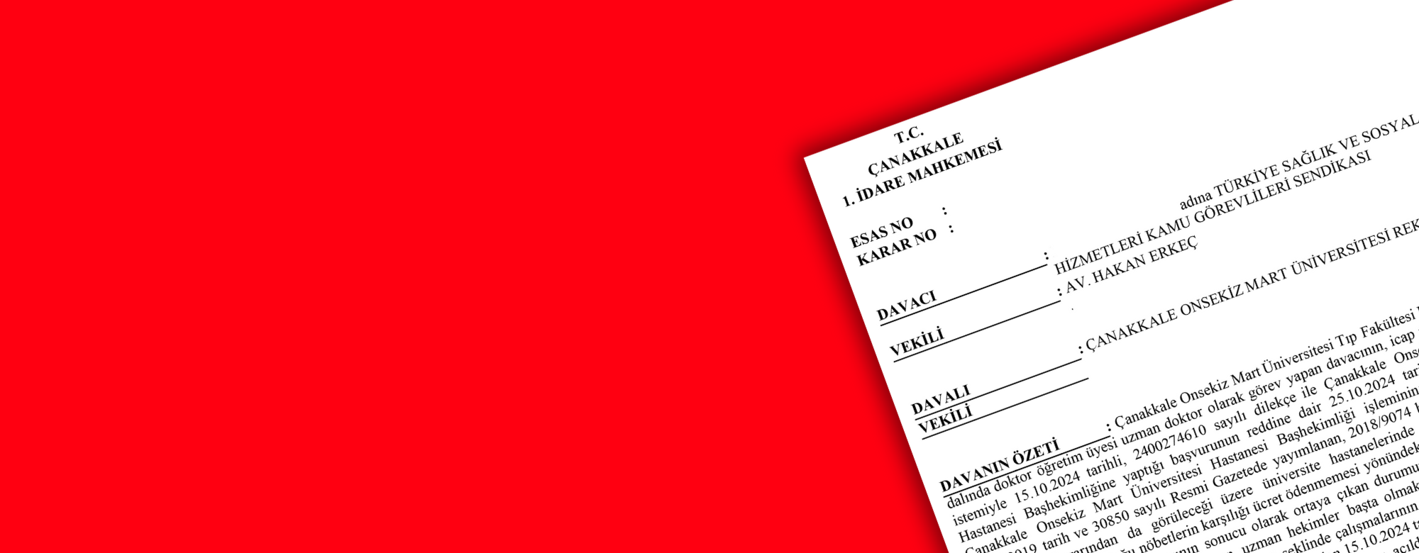Öğretim Üyesine İcap Nöbeti Ücretini Mahkemede Kazandık