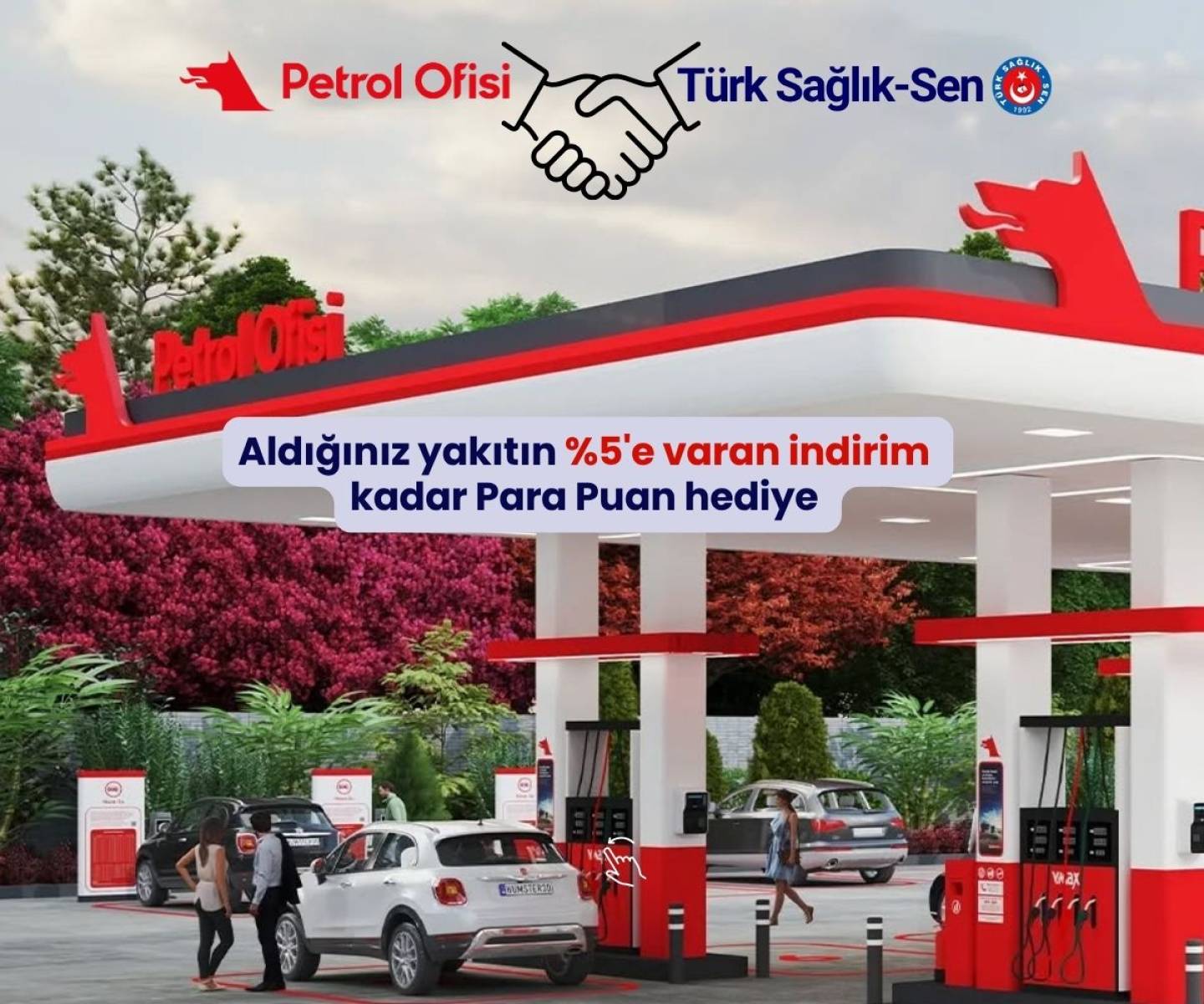 Türk Sağlık-Sen Üyelerine Büyük Avantaj; Petrol Ofisi'nden Aldığınız Her Yakıttan %5'e varan indirim kadar ParaPuan hediye