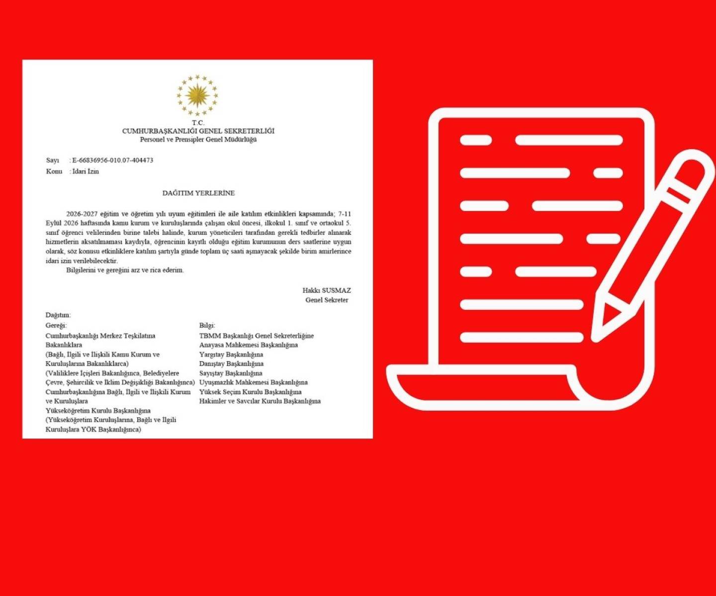 Cumhurbaşkanlığı İdari İzin Yazısı Yayınladı, Örnek Dilekçeye Buradan Ulaşabilirsiniz
